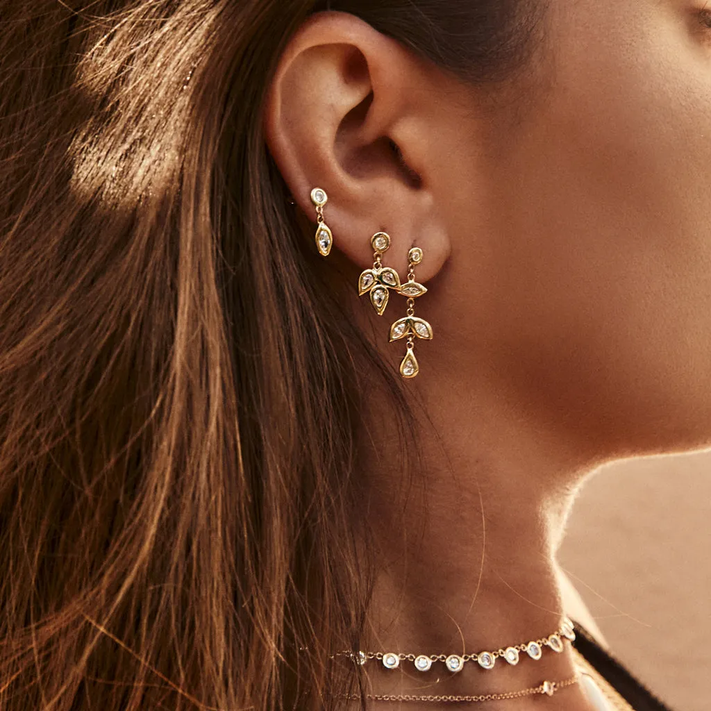 1 1 Diamond Marquise Drop Stud