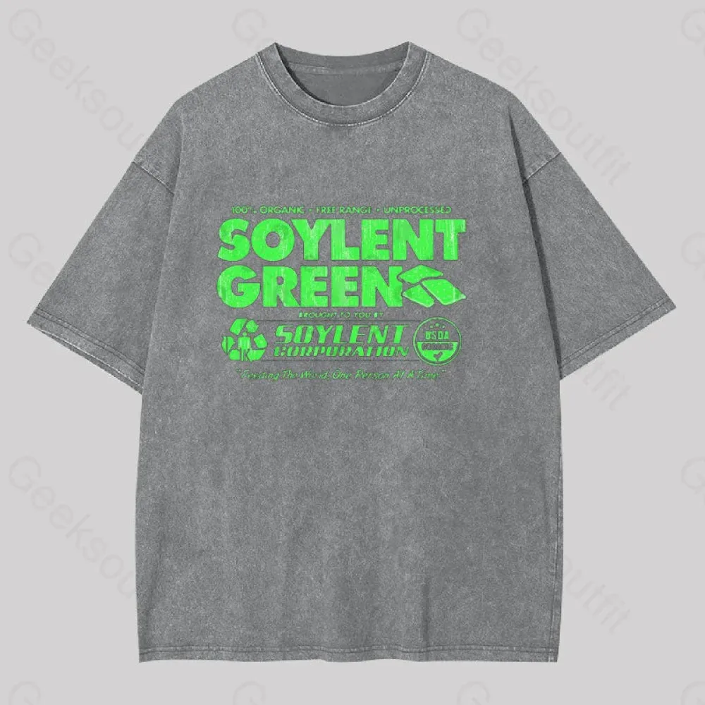 100% Organic Soylent Green Geek Washed T-shirt