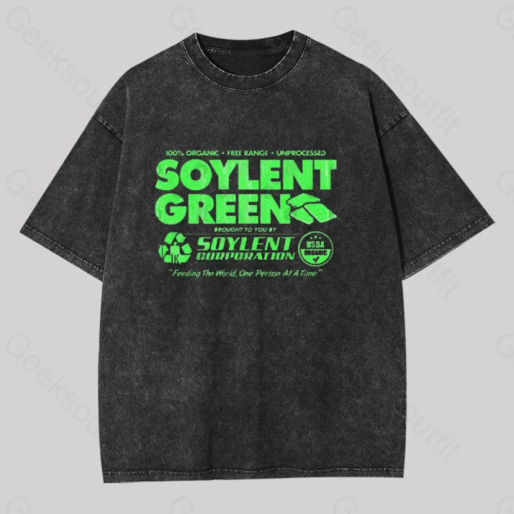100% Organic Soylent Green Geek Washed T-shirt