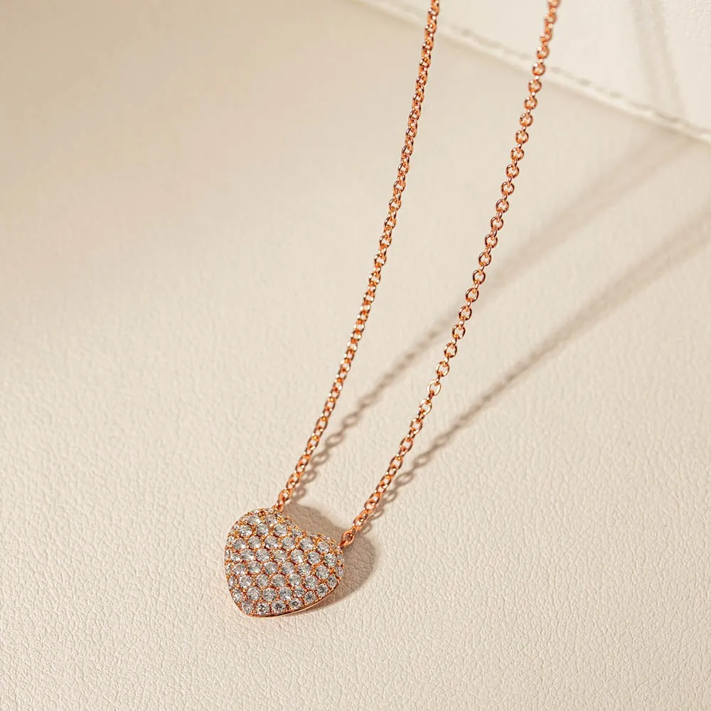 18ct Rose Gold Diamond Corazon Pendant