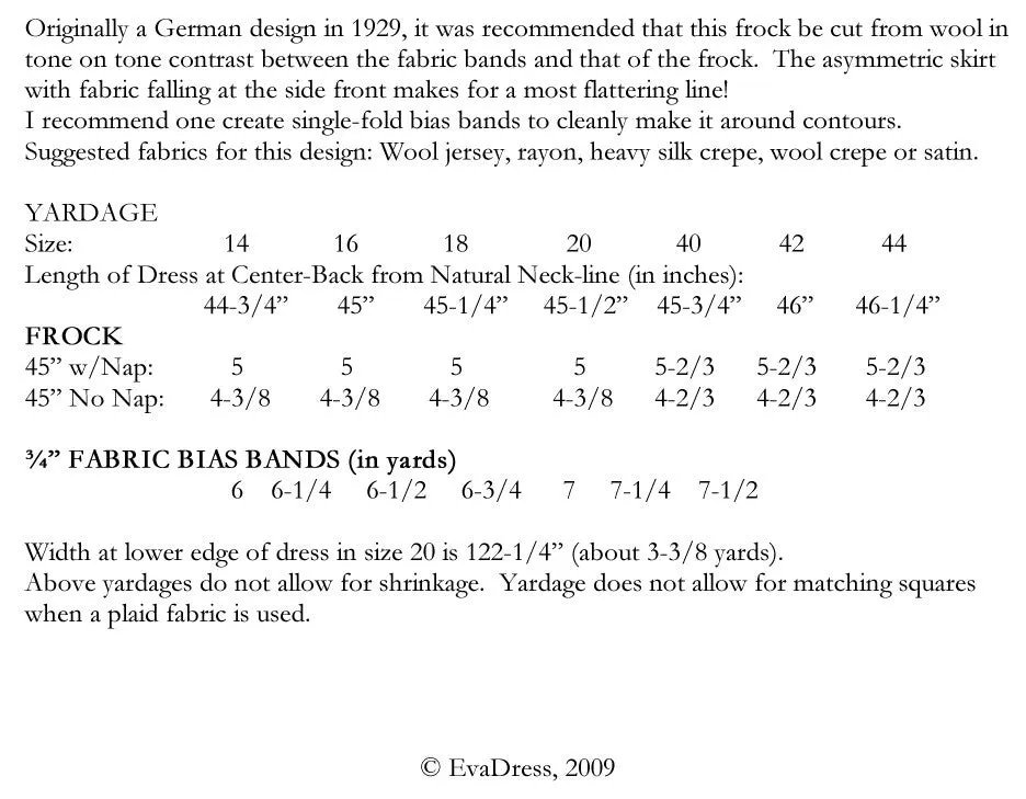 1929 Frock with Bias Bands D20-3240