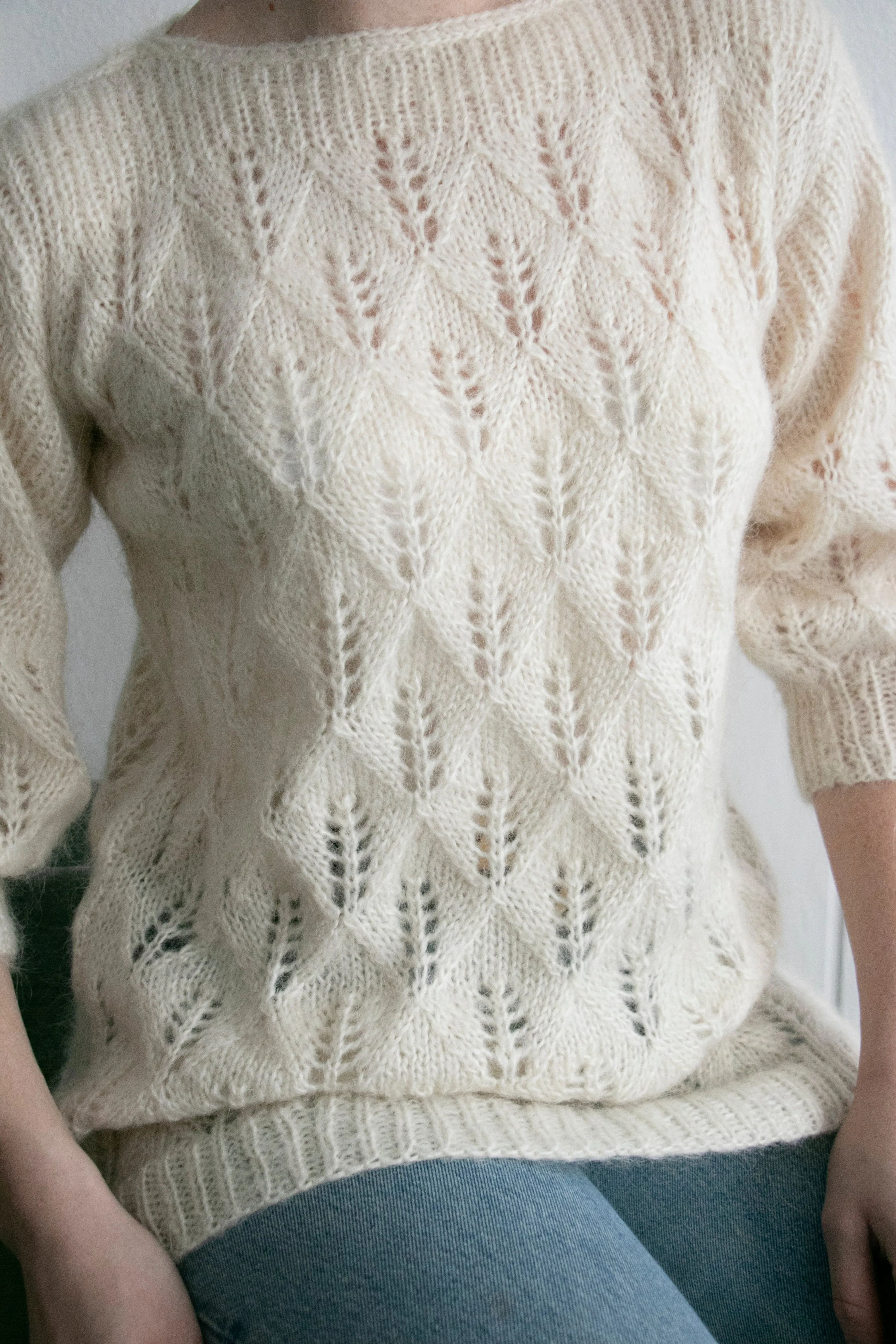 1980s Sweater Wool Mohair Chunky Knit S