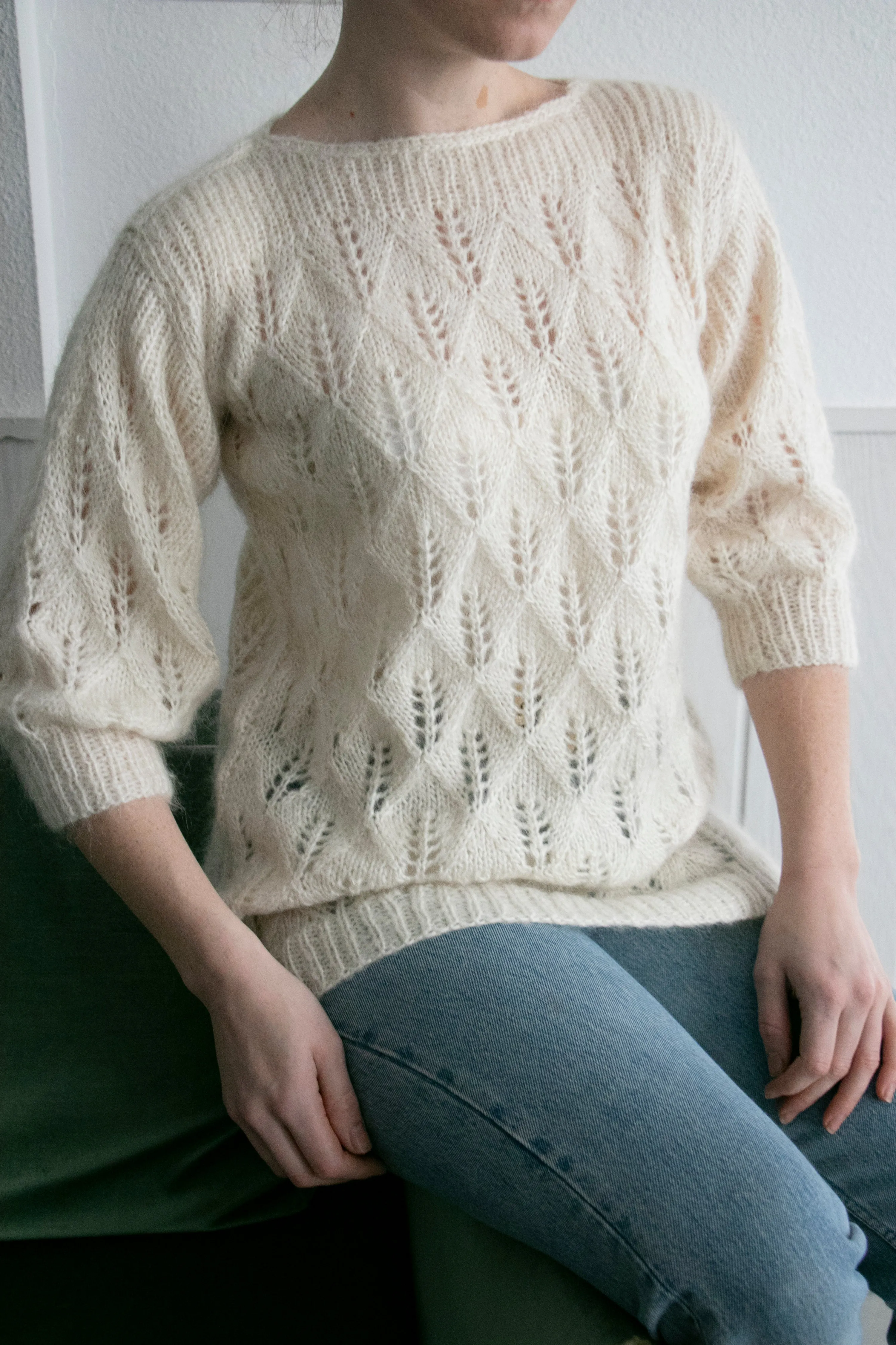 1980s Sweater Wool Mohair Chunky Knit S