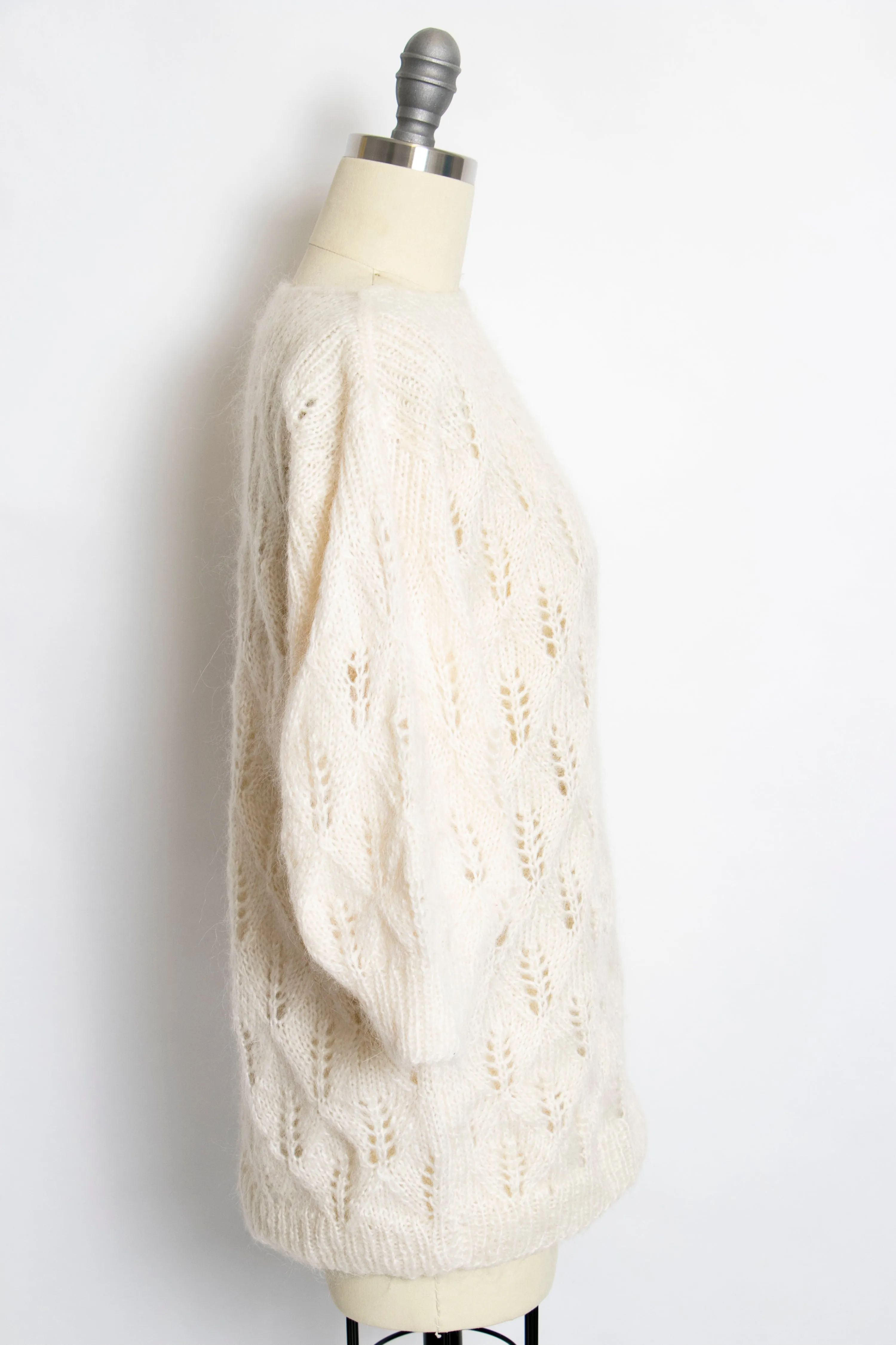 1980s Sweater Wool Mohair Chunky Knit S