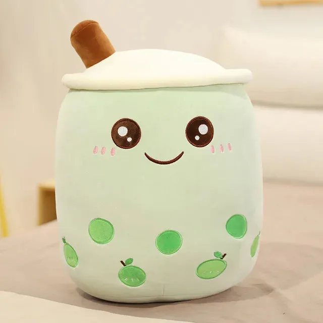 1pc 25cm cartoon bubble tea cup shaped pillow real-life stuffed soft back cushion funny food gifts for kids girlfriend birthday