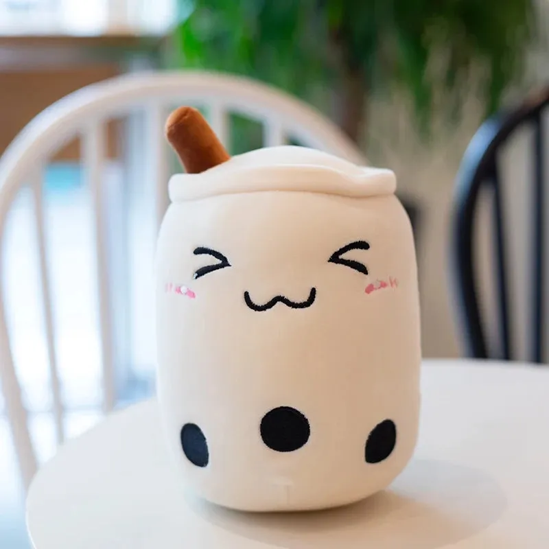 1pc 25cm cartoon bubble tea cup shaped pillow real-life stuffed soft back cushion funny food gifts for kids girlfriend birthday