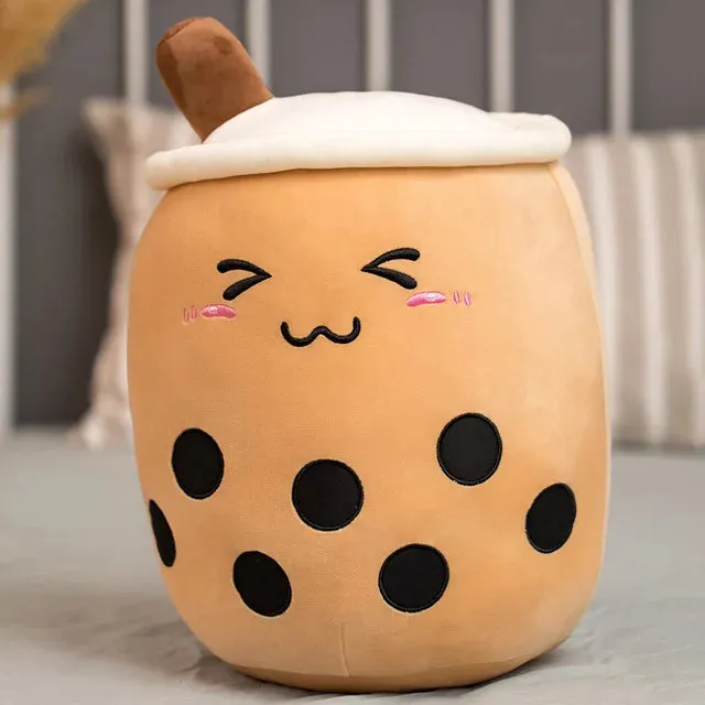 1pc 25cm cartoon bubble tea cup shaped pillow real-life stuffed soft back cushion funny food gifts for kids girlfriend birthday