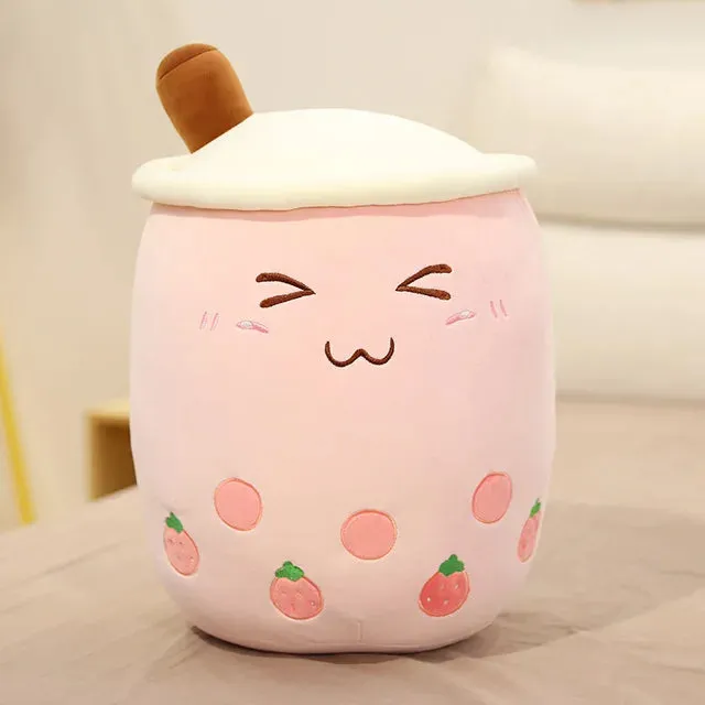 1pc 25cm cartoon bubble tea cup shaped pillow real-life stuffed soft back cushion funny food gifts for kids girlfriend birthday