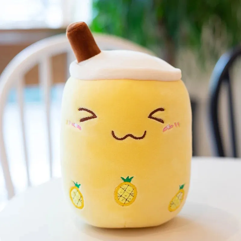 1pc 25cm cartoon bubble tea cup shaped pillow real-life stuffed soft back cushion funny food gifts for kids girlfriend birthday