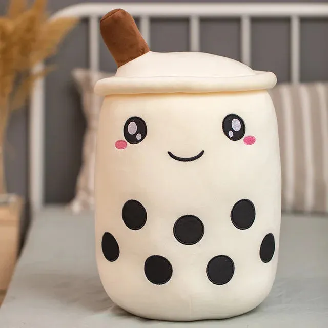 1pc 25cm cartoon bubble tea cup shaped pillow real-life stuffed soft back cushion funny food gifts for kids girlfriend birthday