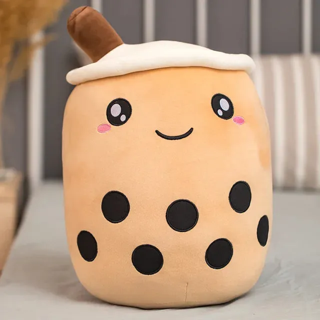 1pc 25cm cartoon bubble tea cup shaped pillow real-life stuffed soft back cushion funny food gifts for kids girlfriend birthday