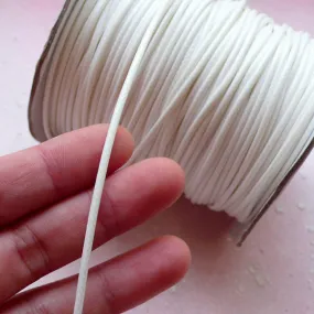 2mm Round Wax Cord / Leather Like Strap / Polyester Strip / Fake Leather String (2mm / 3 Meters / White) Necklace Bracelet Findings A018