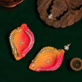 4INCH Gleam Eco Friendly Diya (Set of 2)