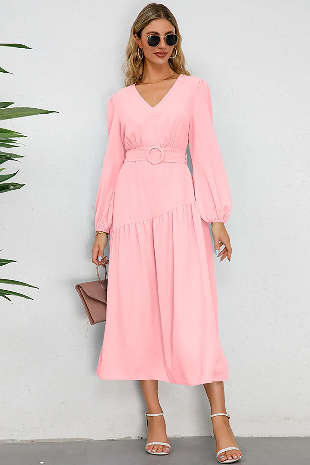 A-Line Long Sleeves Black Casual Dress