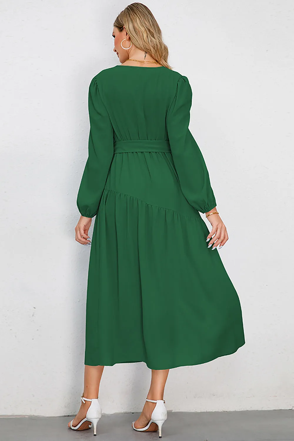 A-Line Long Sleeves Black Casual Dress