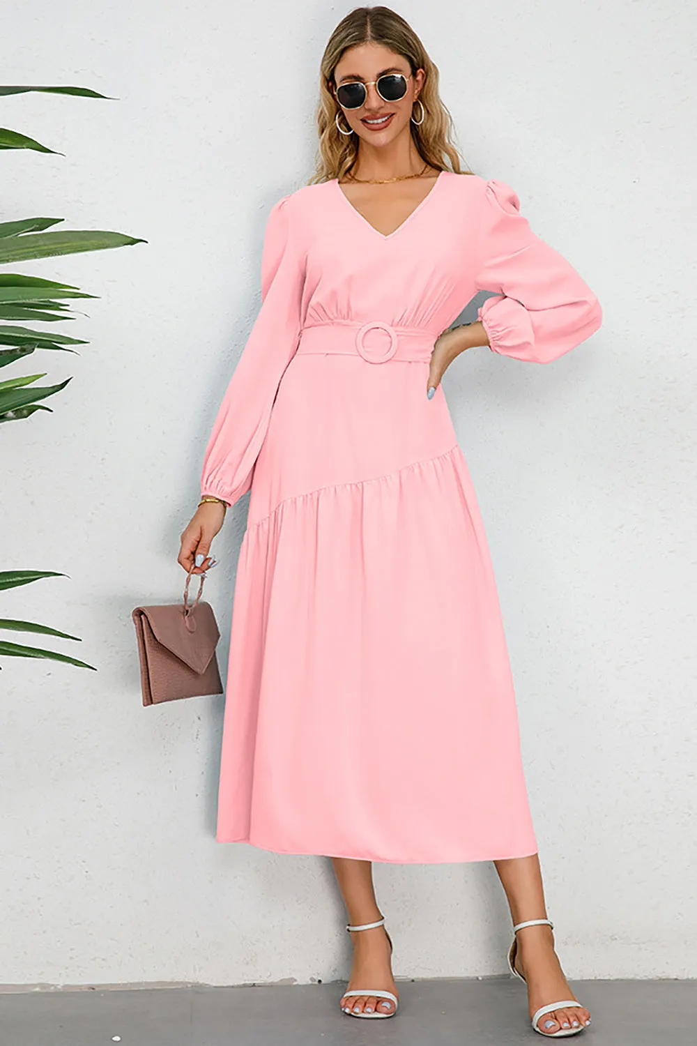 A-Line Long Sleeves Black Casual Dress