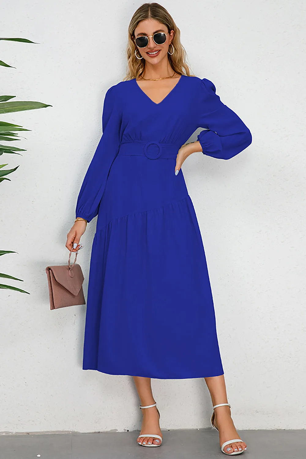 A-Line Long Sleeves Black Casual Dress