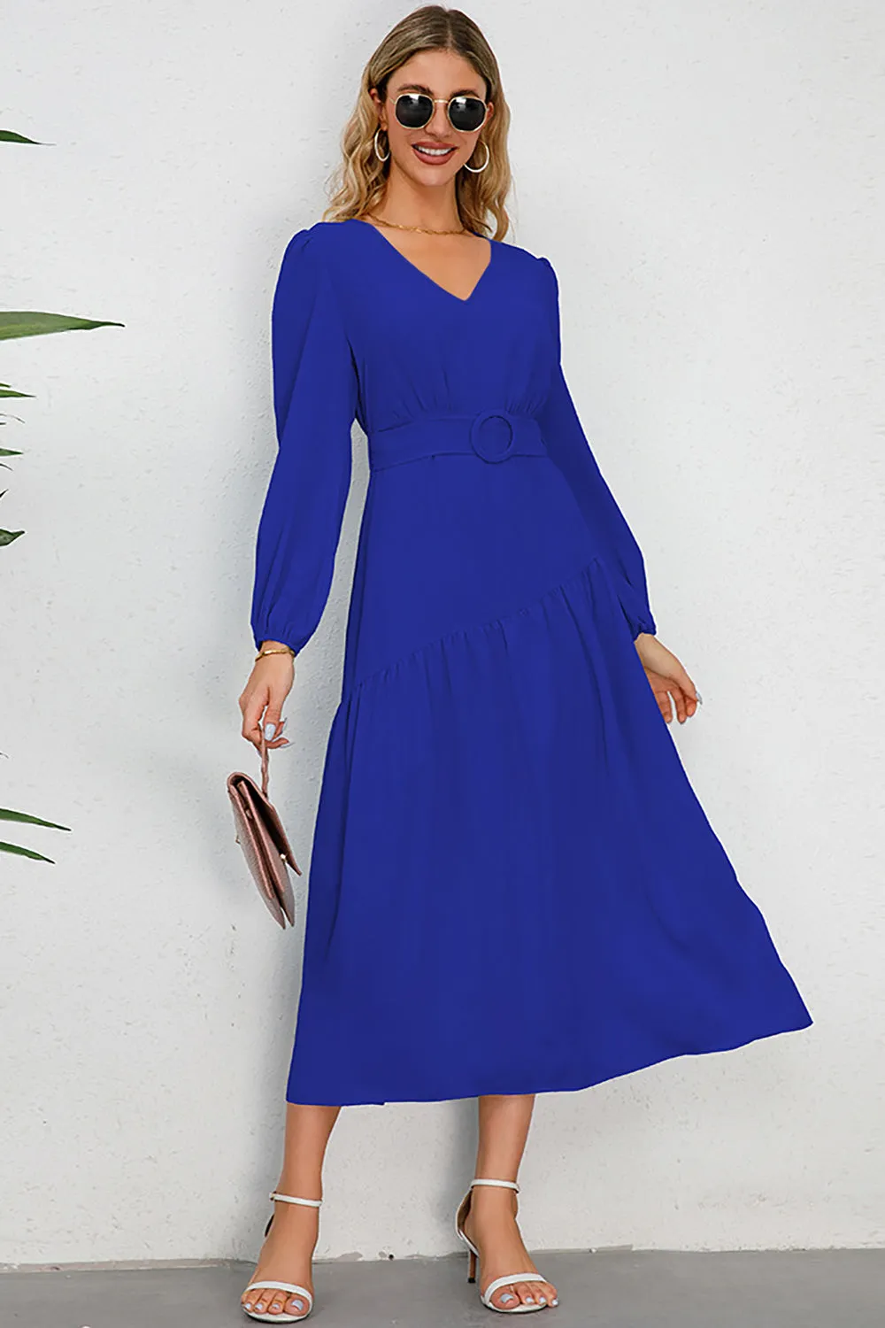 A-Line Long Sleeves Black Casual Dress