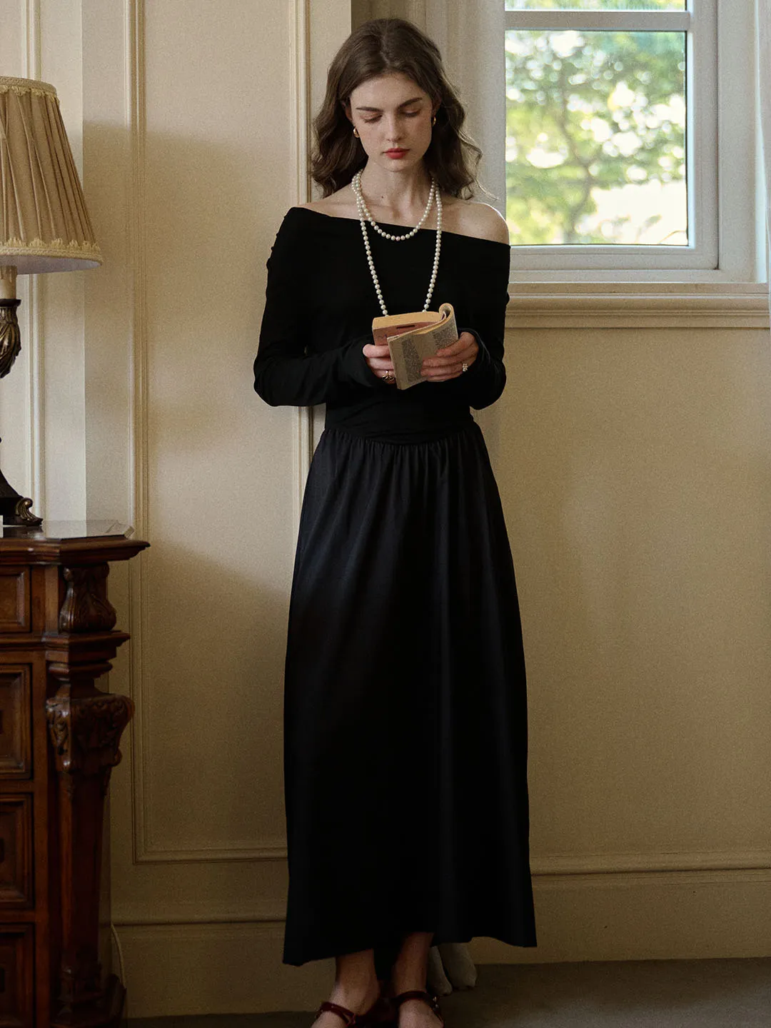 Adalyn Elegant V-Neck Knitted Patchwork Dress