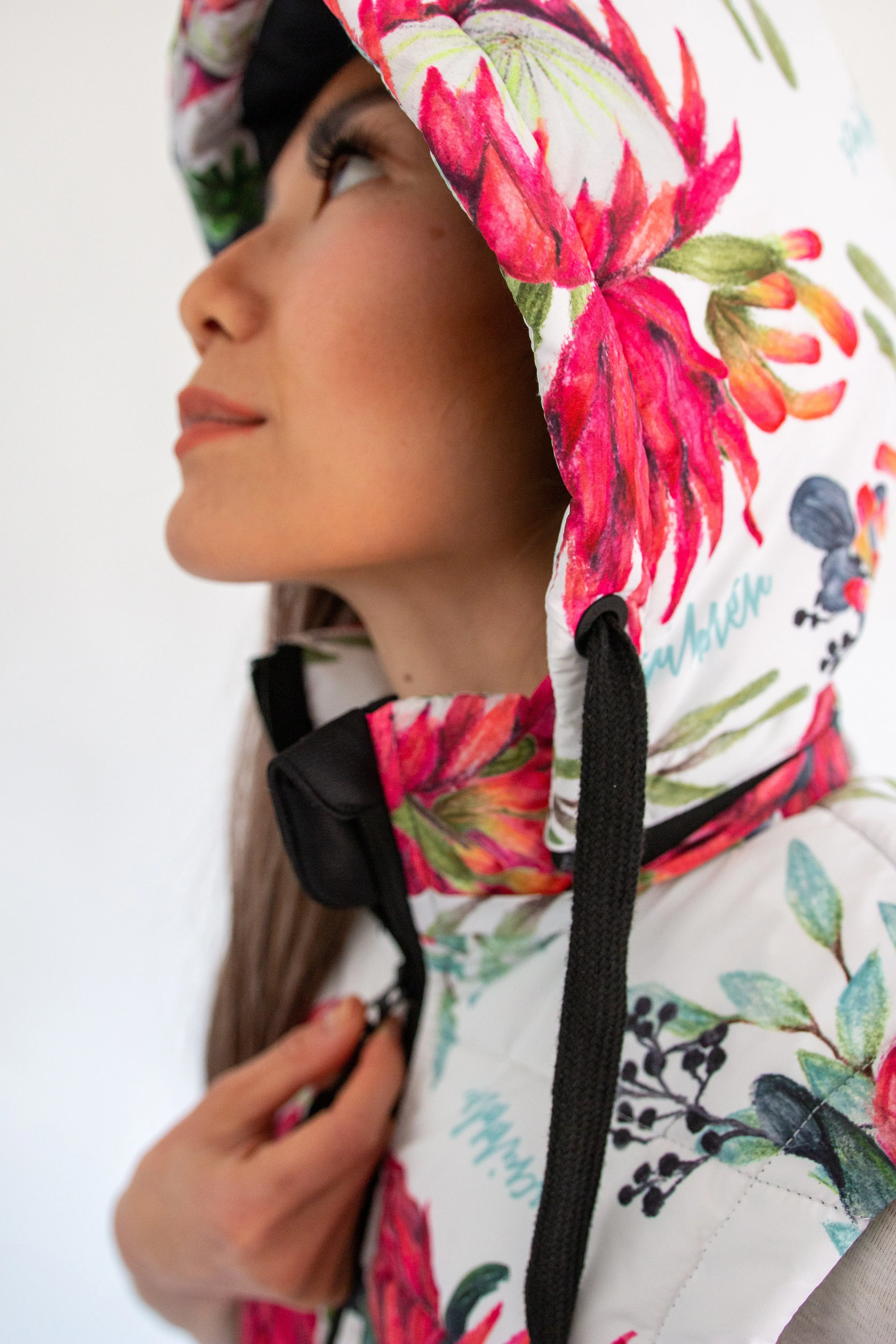 African Protea waterproof puffer vest
