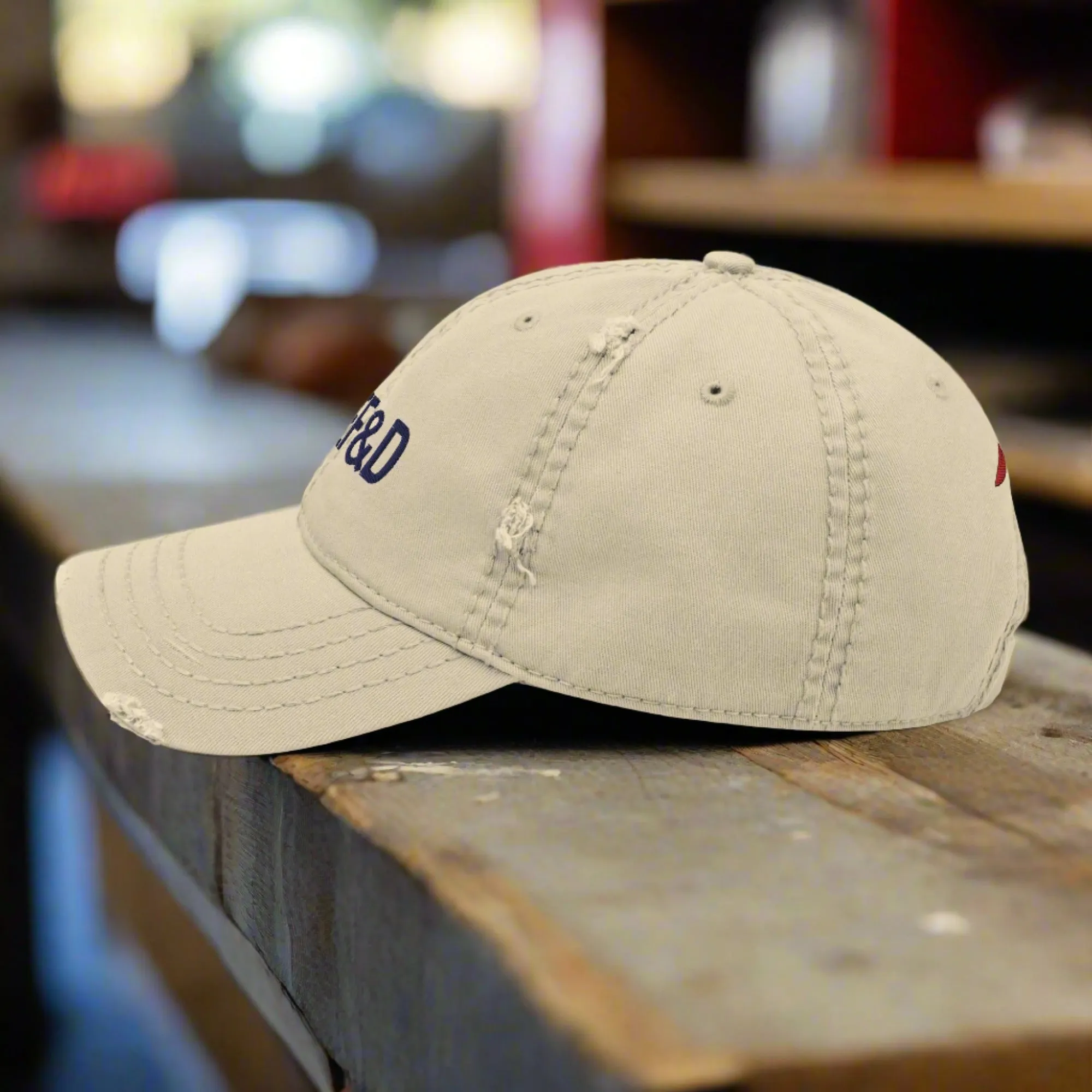 Against All Enemies Distressed Dad Hat (Block)