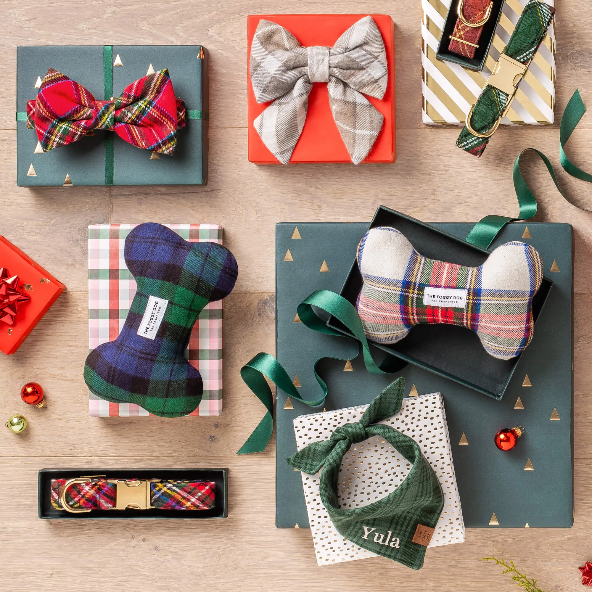 Andover Plaid Flannel Lady Dog Bow