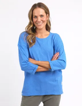Annie 3/4 Sleeve Tee Cerulean Blue