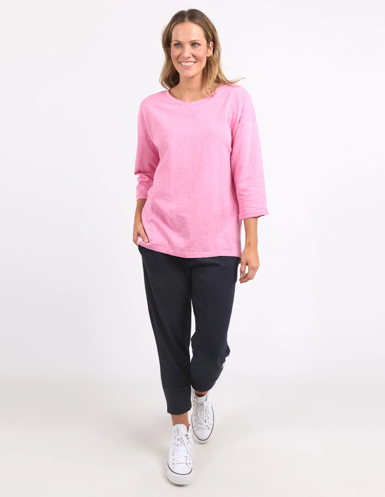 Annie 3/4 Sleeve Tee Strawberry Pink