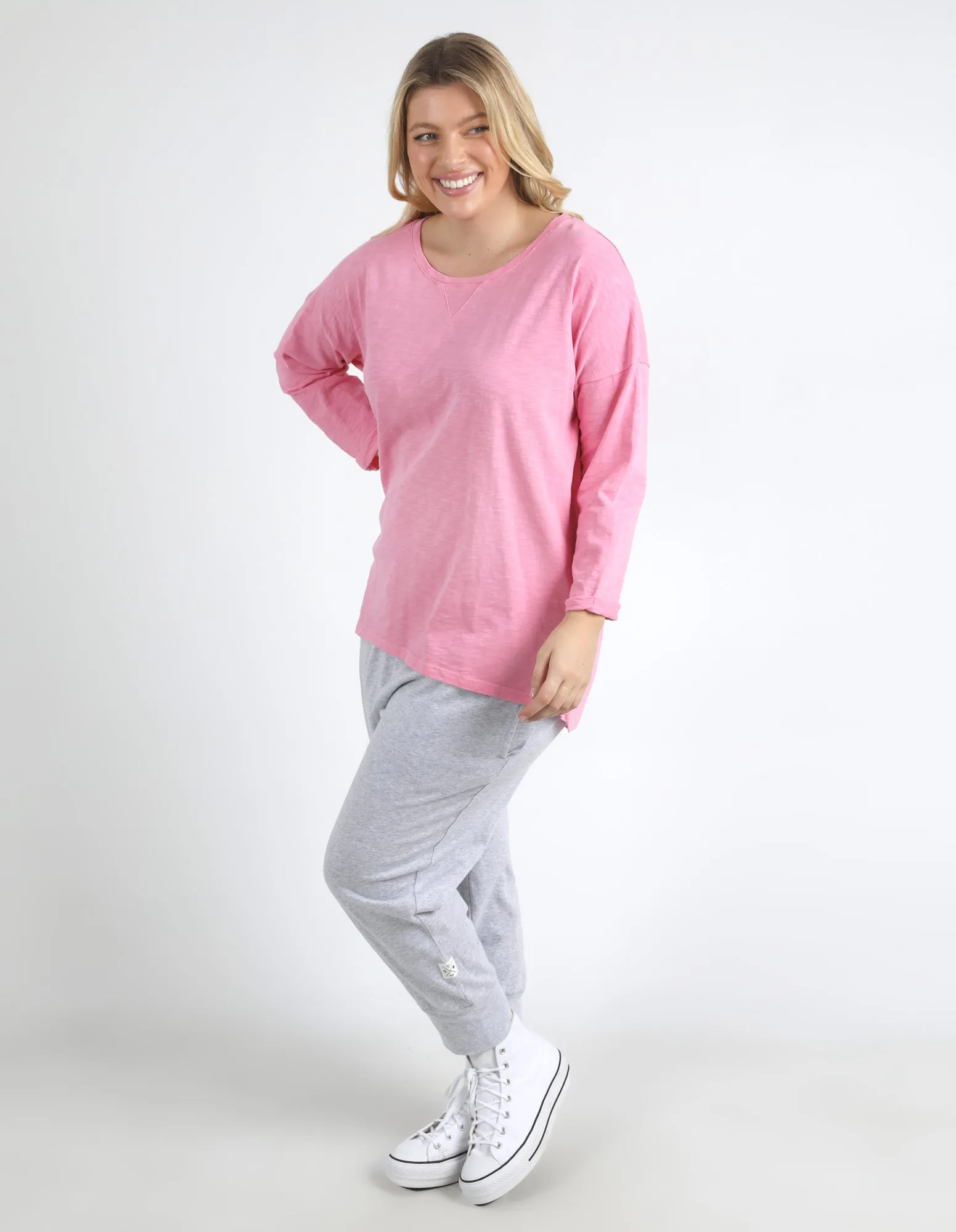Annie 3/4 Sleeve Tee Strawberry Pink