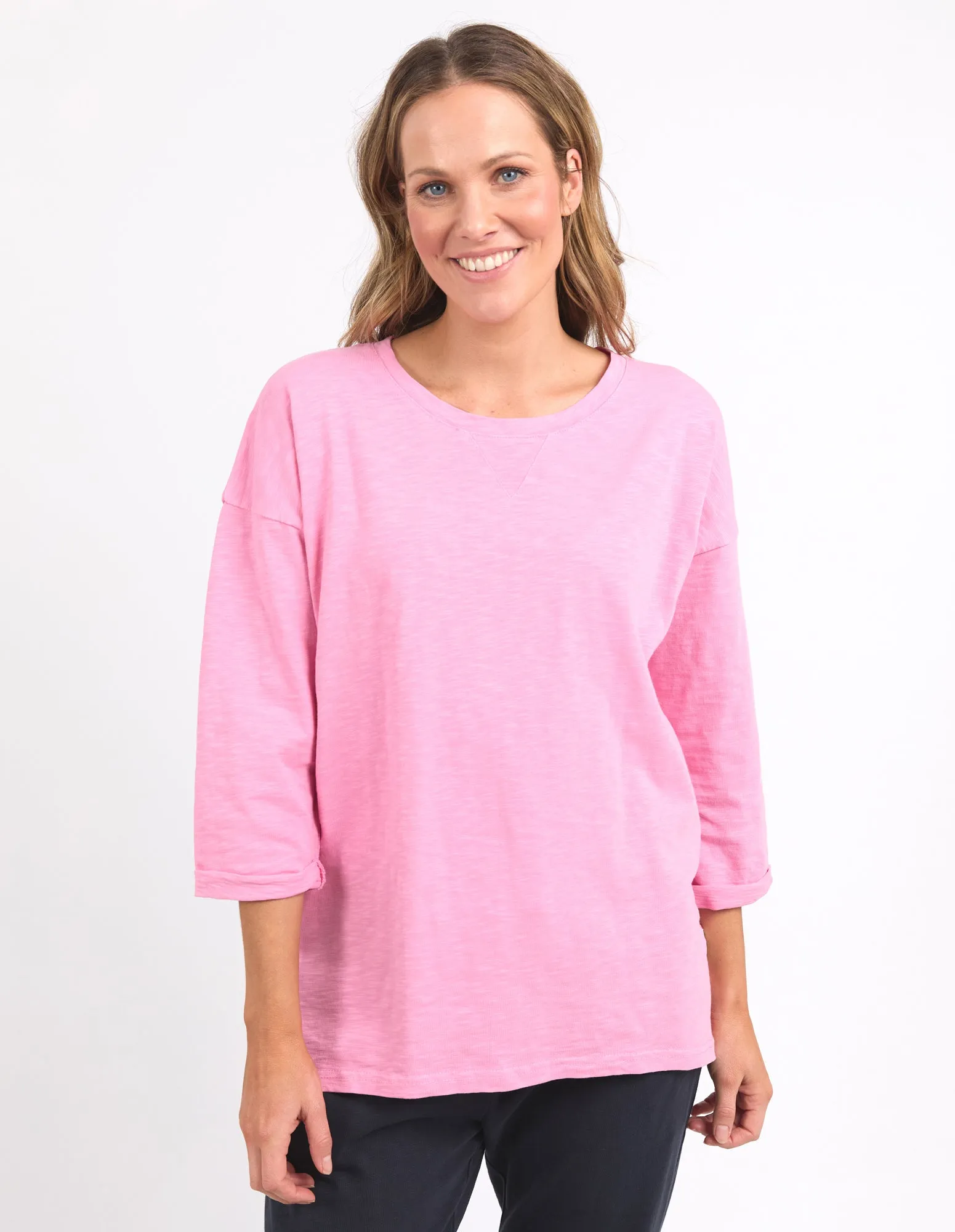 Annie 3/4 Sleeve Tee Strawberry Pink