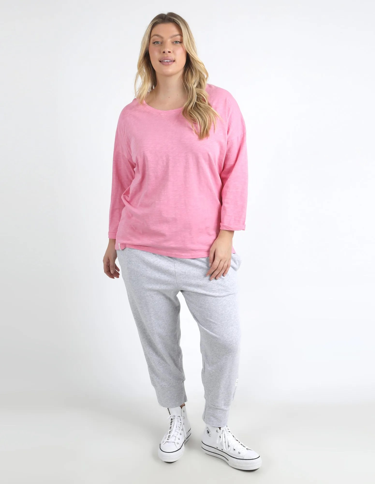 Annie 3/4 Sleeve Tee Strawberry Pink
