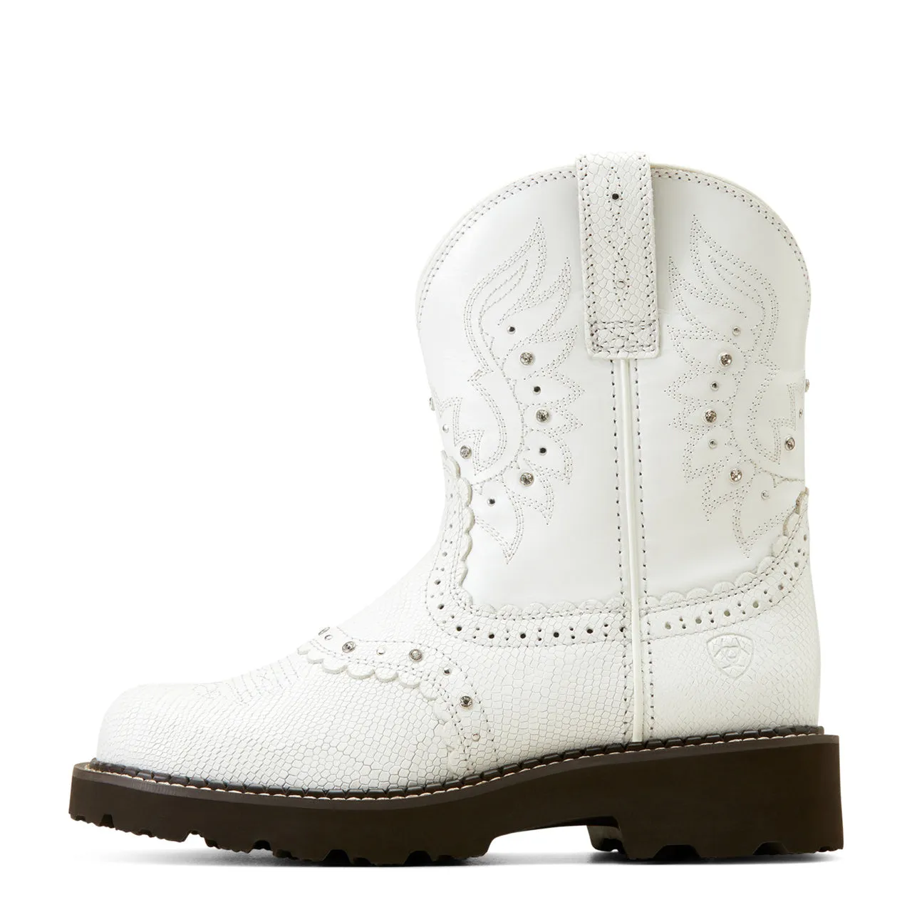 Ariat Ladies Gembaby White Snake Emboss Western Boots 10047012
