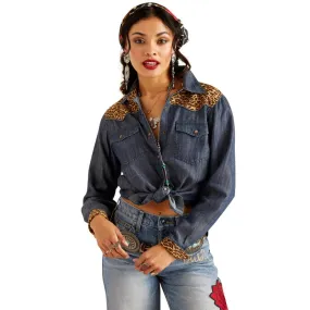 Ariat Women's Layla Rose Rodeo Quincy Chambray Long Sleeve Western Snap Shirt 10048539