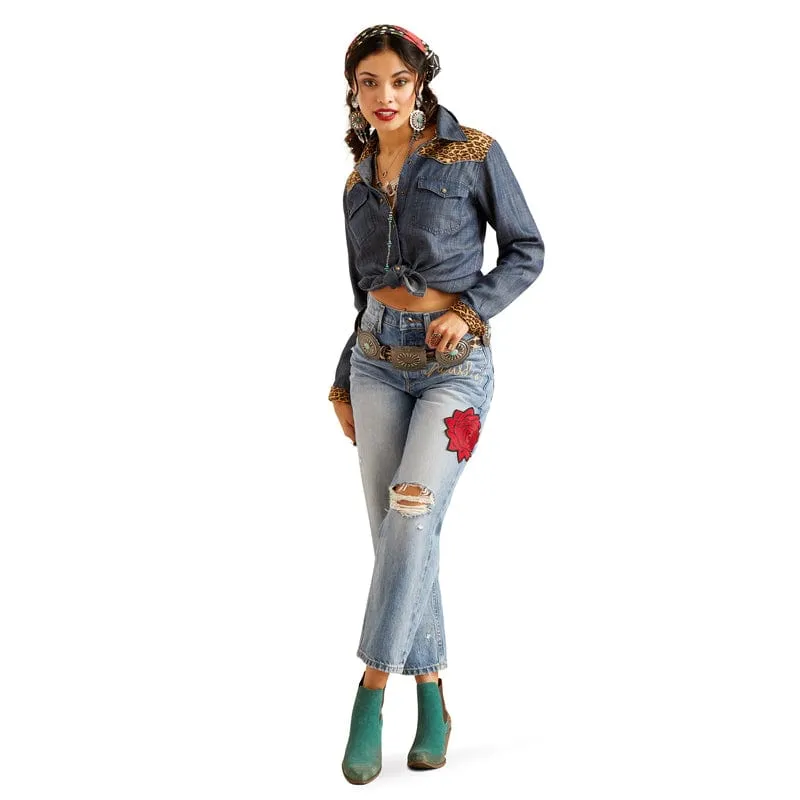Ariat Women's Layla Rose Rodeo Quincy Chambray Long Sleeve Western Snap Shirt 10048539