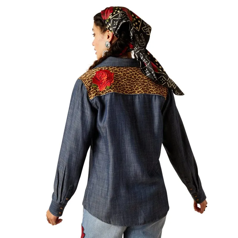 Ariat Women's Layla Rose Rodeo Quincy Chambray Long Sleeve Western Snap Shirt 10048539