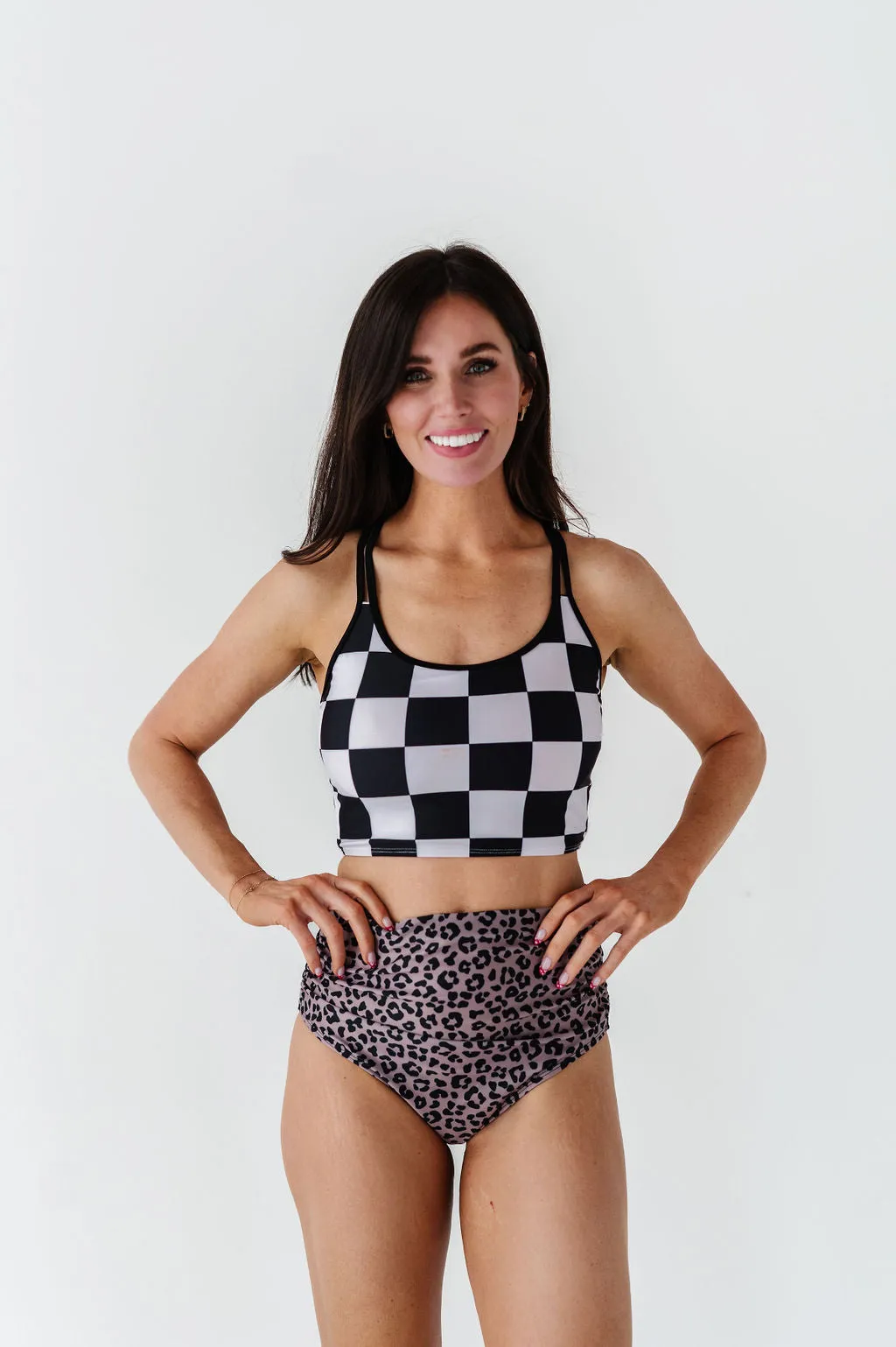 Basic Beach Ruched Bottoms in Leopard