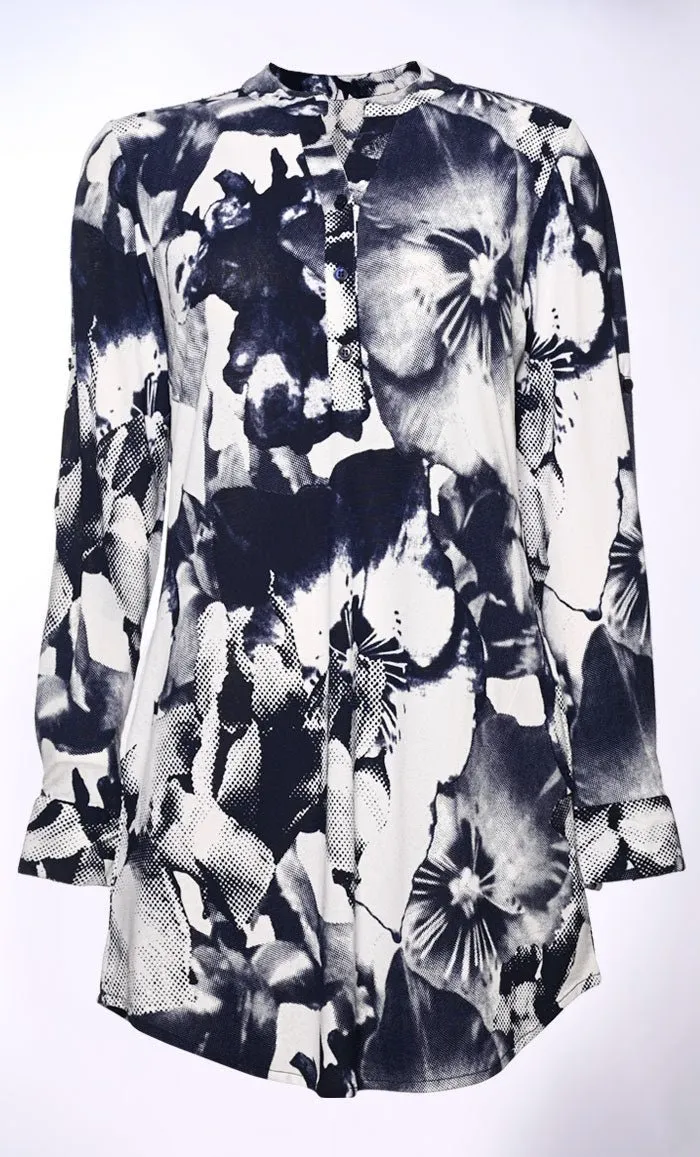 Basic Slip On Button Front Tunic With Pockets - Final Sale