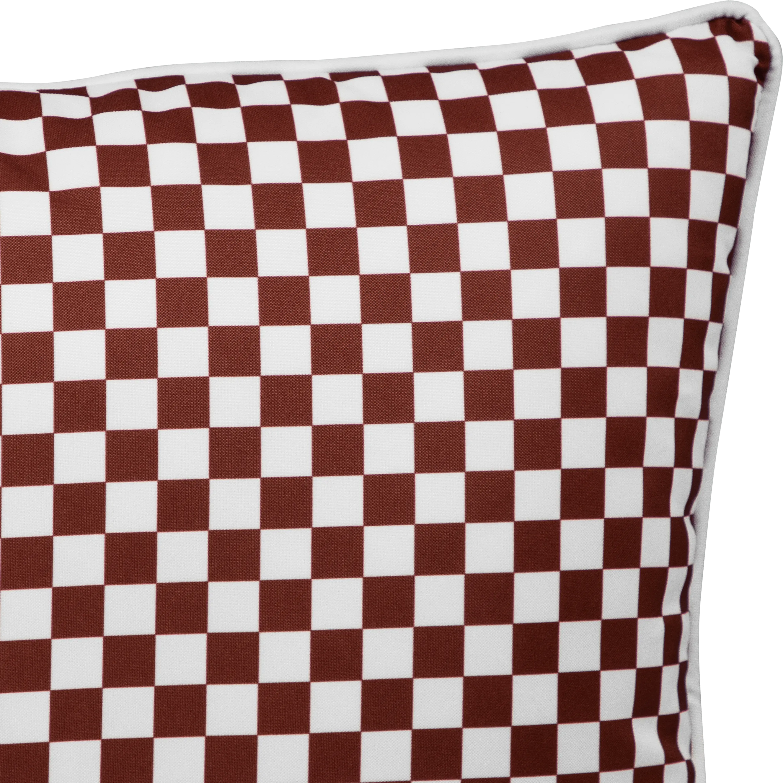 Bondi Chestnut Check - 45 x 45 cm Piped Outdoor Cushion