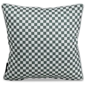Bondi Forest Green Check - 45 x 45 cm Piped Outdoor Cushion