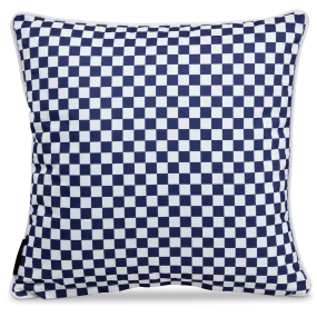 Bondi Navy Check - 45 x 45 cm Piped Outdoor Cushion