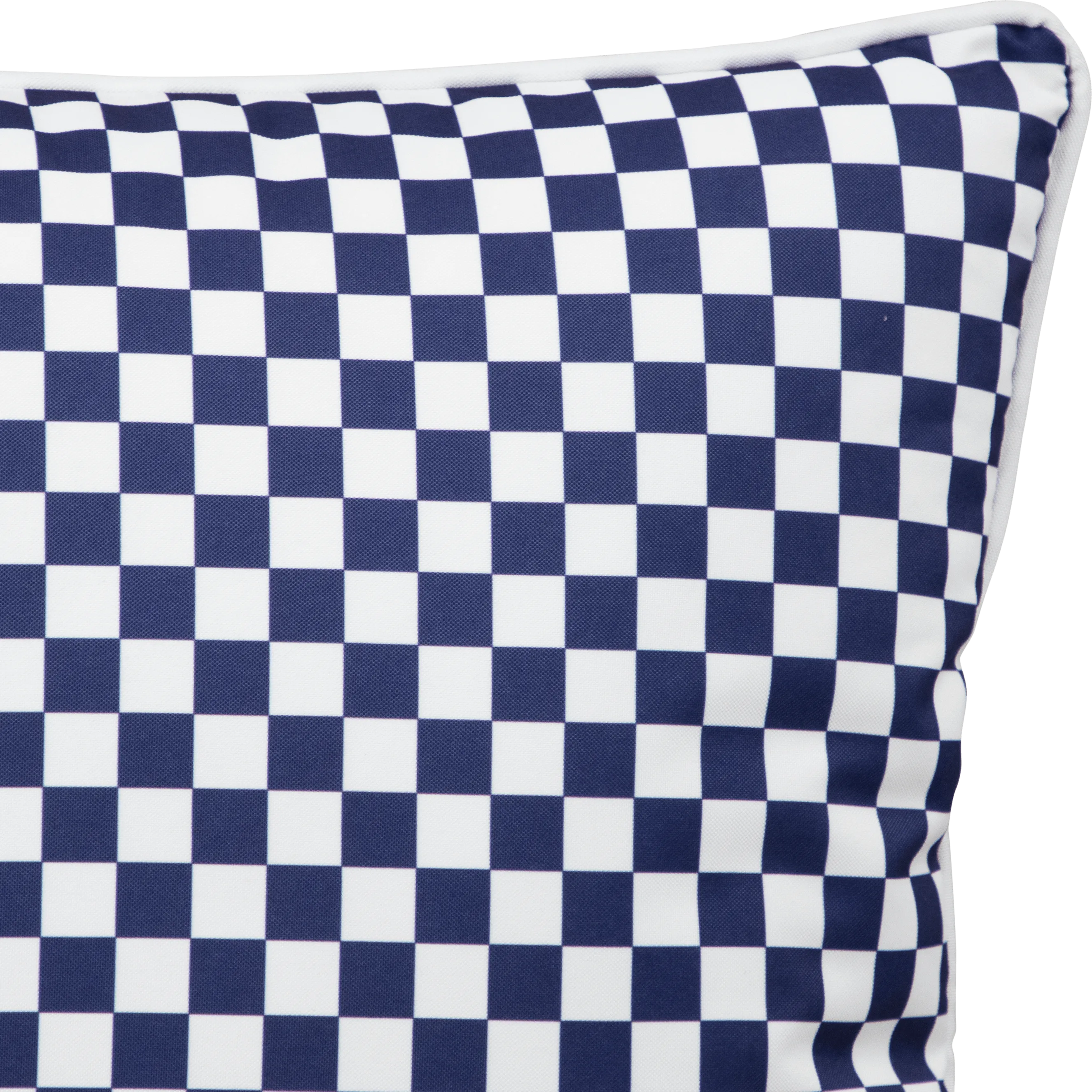 Bondi Navy Check - 45 x 45 cm Piped Outdoor Cushion