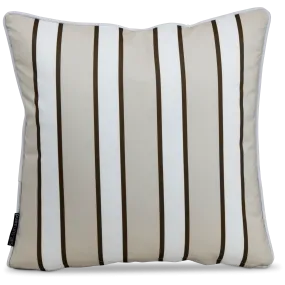 Bondi Stripe Almond Milk - 45 x 45 cm Piped Outdoor Cushion