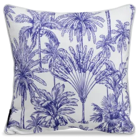 Bondi Urban Oasis Blue - 45 x 45 cm Piped Outdoor Cushion
