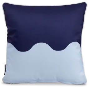 Bondi Wave Navy Steel - 45 x 45 cm Piped Outdoor Cushion