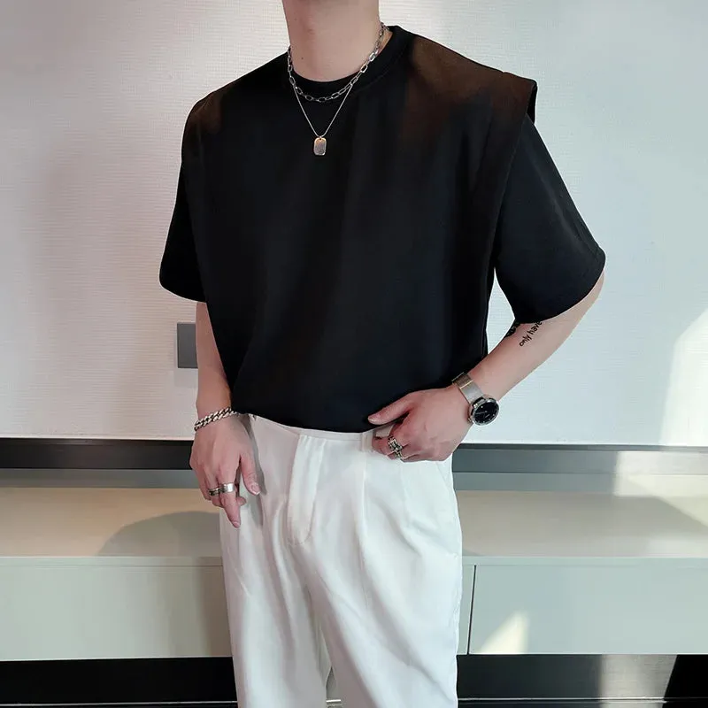 BONSIR   -  Summer Short Sleeve T-shirt Men Fashion Black White Oversized T Shirt Men Streetwear Korean Loose Round Neck Tshirt Mens Top