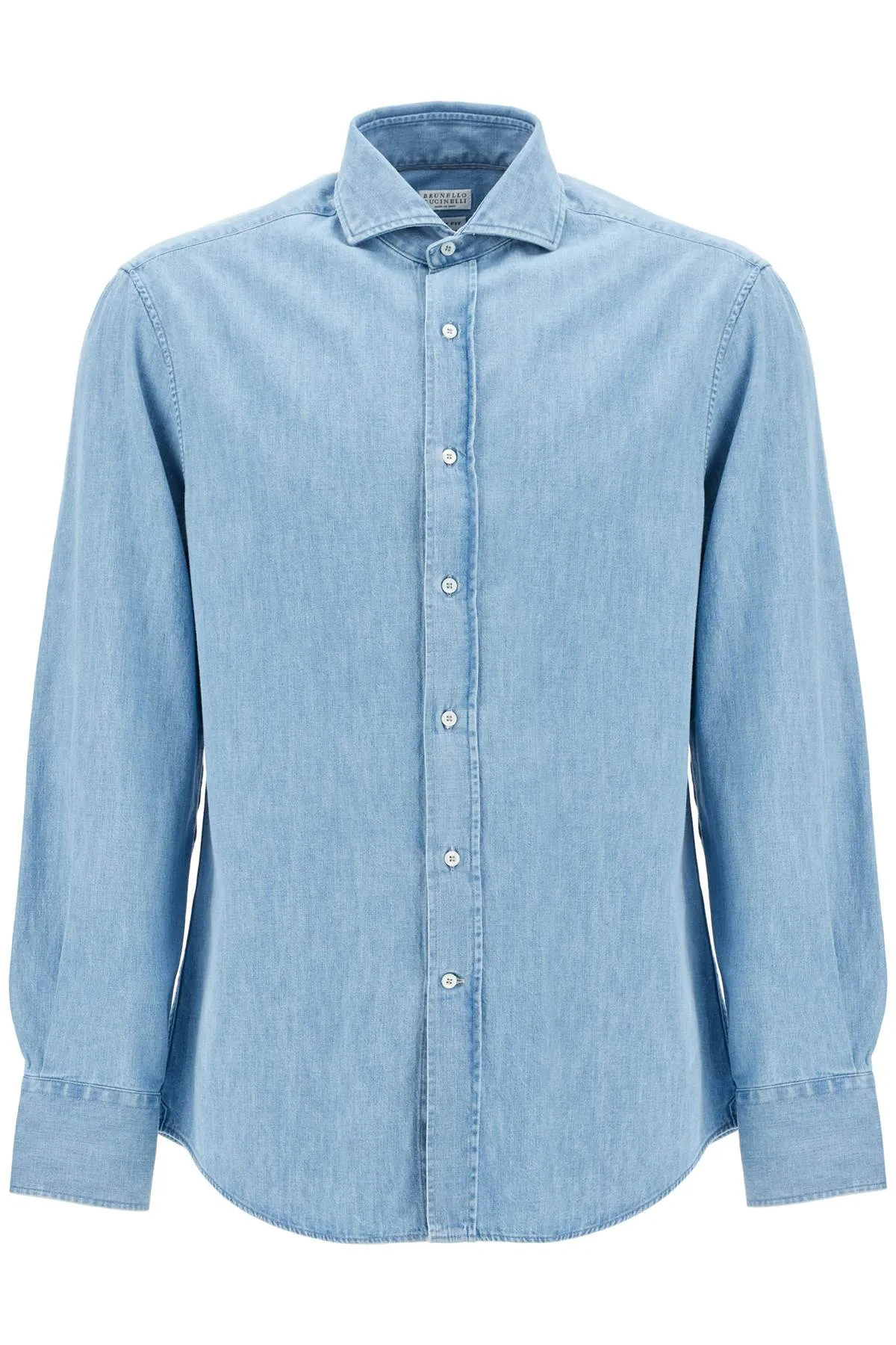 Brunello Cucinelli Men's Lightweight Slim Fit Denim Shirt
