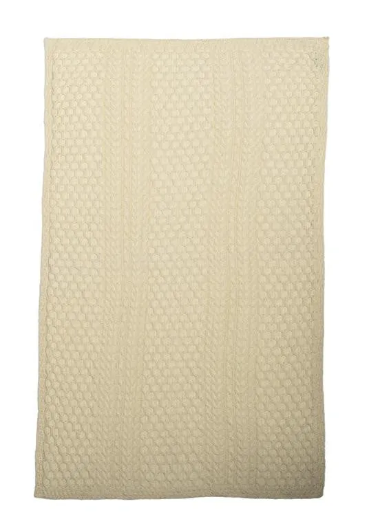 Cable/Honeycomb Knit Wool Blanket/Throw - 4 Colours