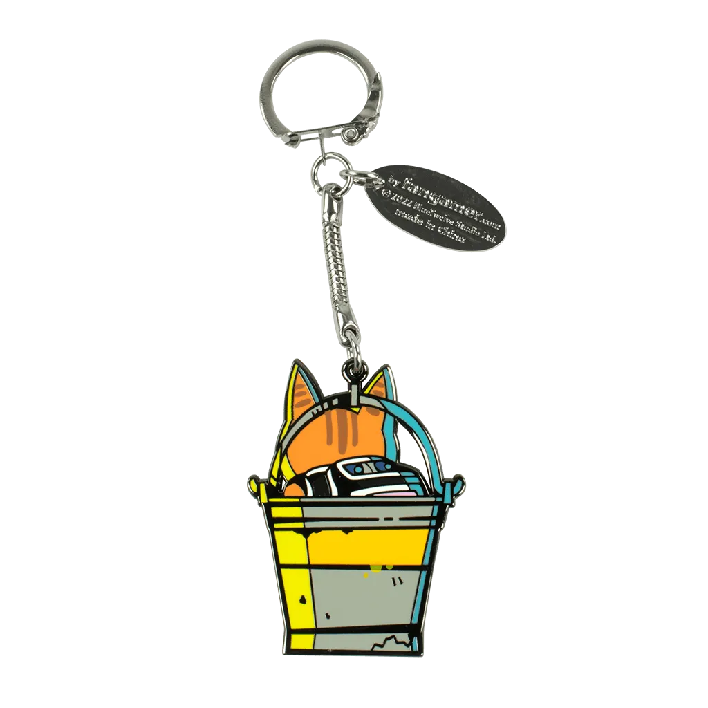 Cat-in-a-Bucket Keychain