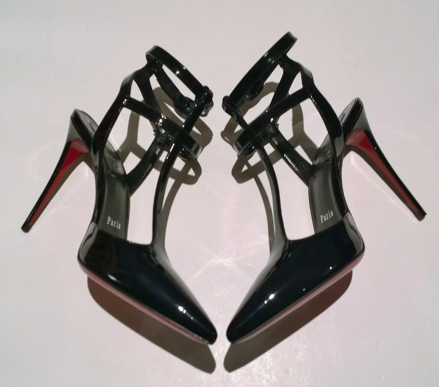 Christian Louboutin Maravilla 100 Black Patent Heels