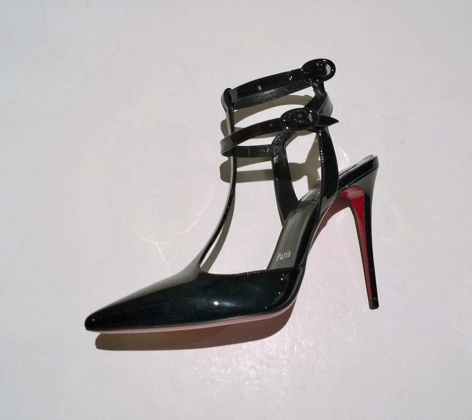 Christian Louboutin Maravilla 100 Black Patent Heels